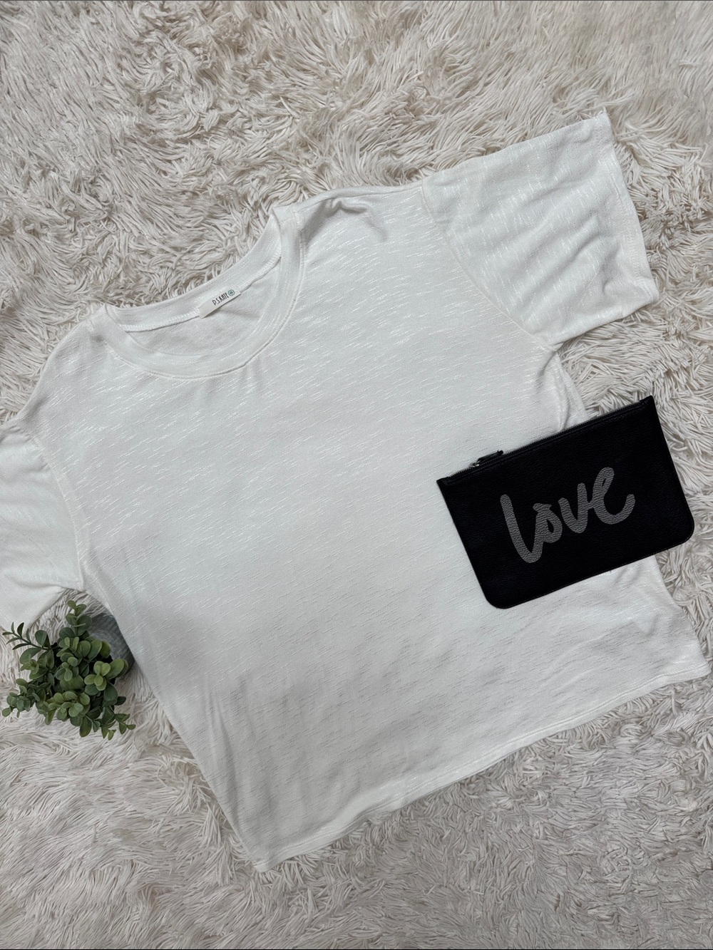 P.S. Kate NWOT Short Sleeve Crew Slub Shirt 💗 White